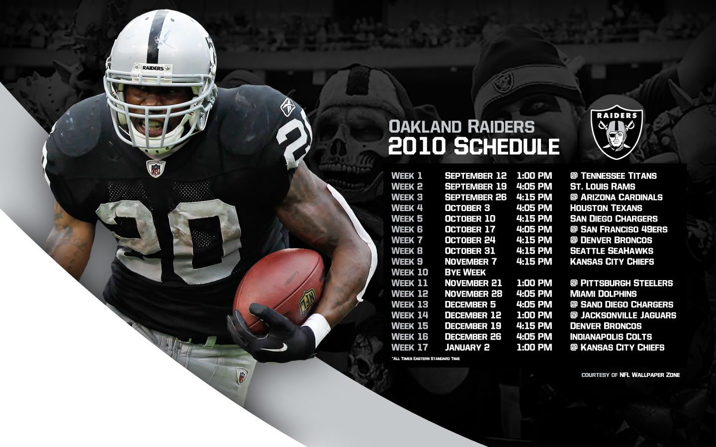 Oakland Raiders 2010 Schedule Wallpaper