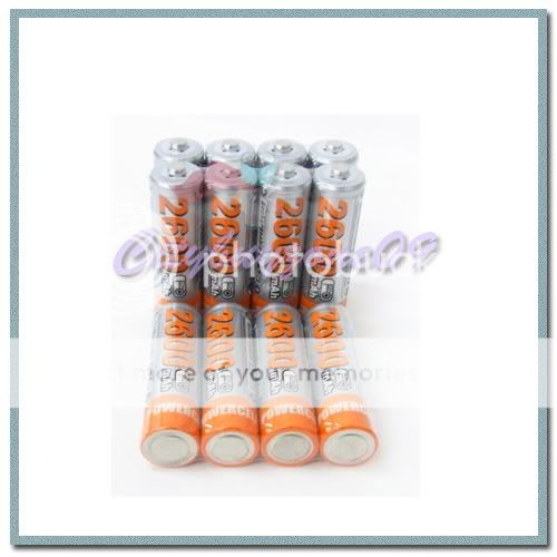 12 pcs rechargeable AA 2A 2600mAh Ni MH power battery  